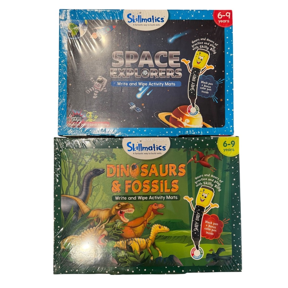 Skillmatics Activity Mats Space Explorers Dinosaurs & Fossils Set 2 New Sealed